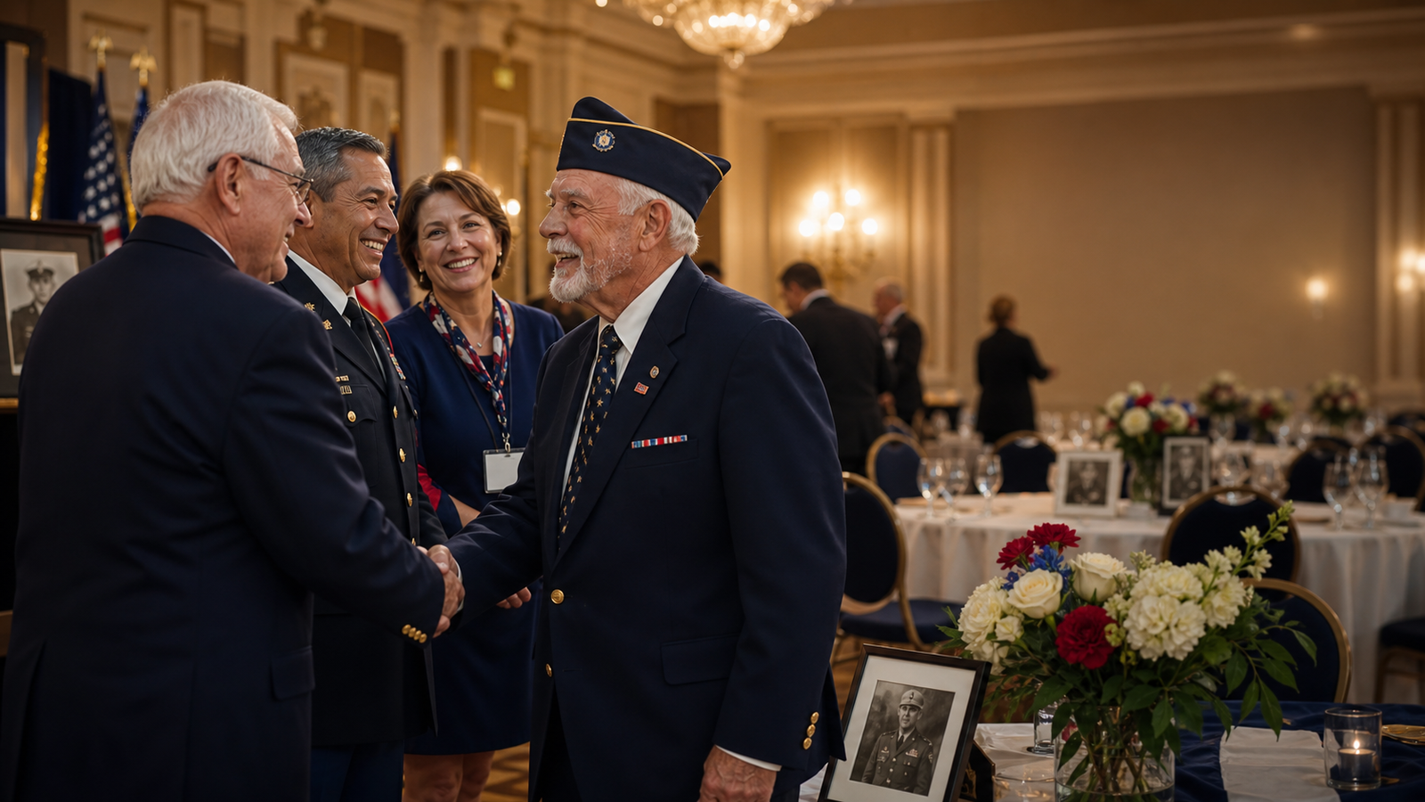 Elegant military reunion reception